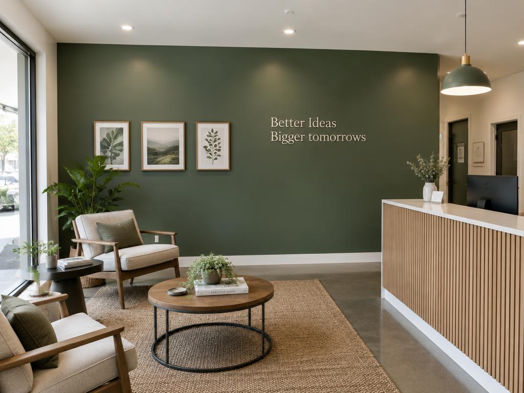 Commercial interior painting in an office lobby